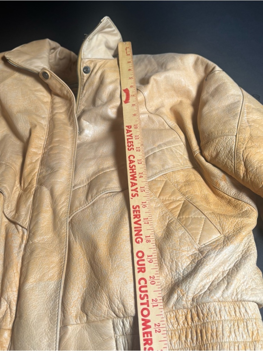 Vintage Wilsons Leather Cream Bomber Jacket Thinsulate Large Gorpcore Vintage - Picture 6 of 8